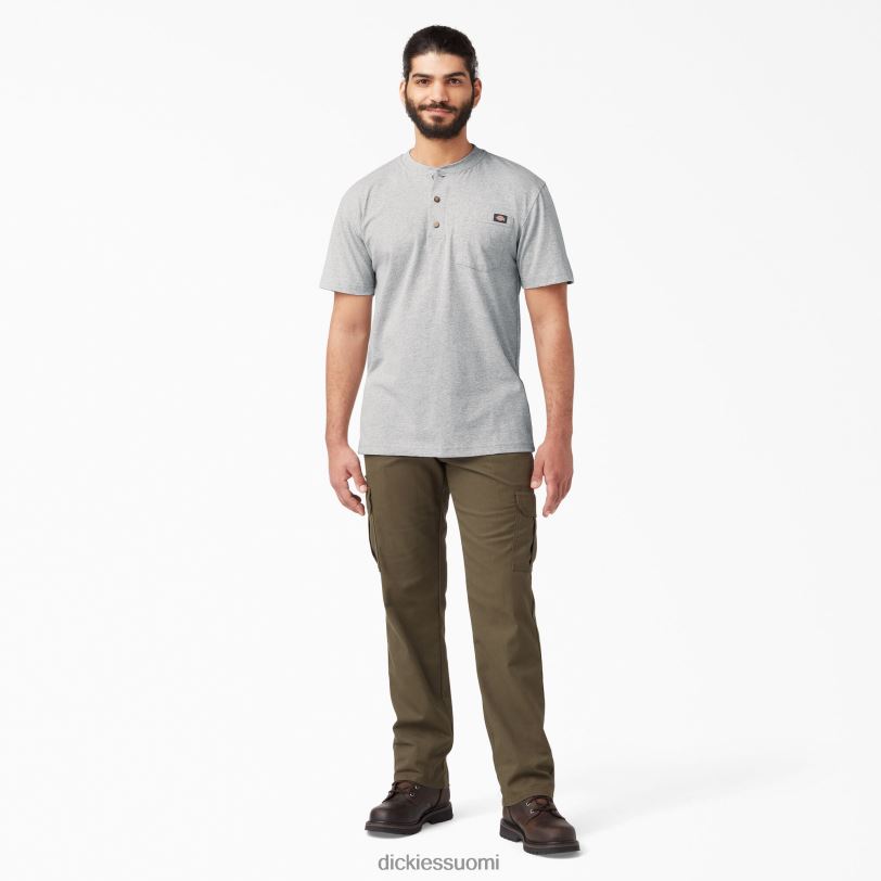Dickies miehet lyhythihainen raskas henley t-paita kanervan harmaa (hg) vaatteet Z844X639