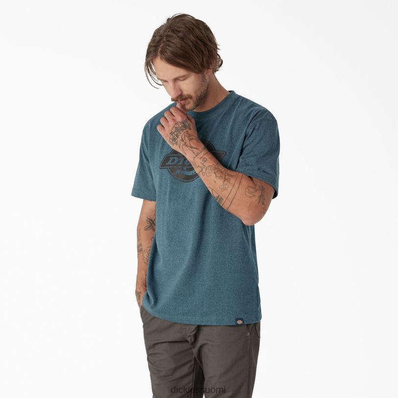 Dickies miehet lyhythihainen raskas logot-paita Baltian sininen (silmu) vaatteet Z844X737