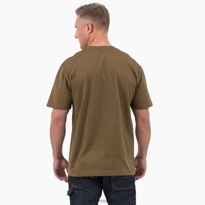 Dickies miehet lyhythihainen sanamerkki graafinen t-paita tumma oliivi (dv9) vaatteet Z844X812