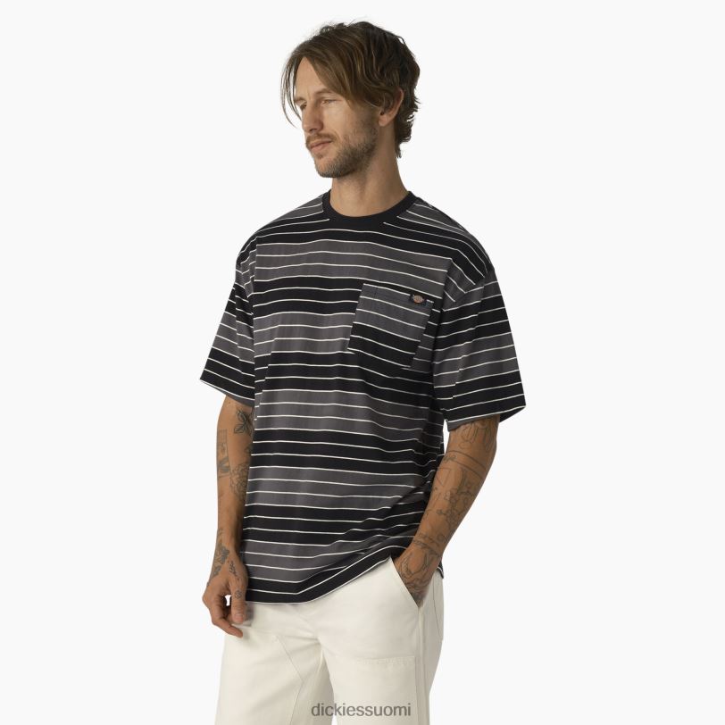 Dickies miehet rento istuvuus raidallinen taskut-paita tonaalinen musta/valkoinen raita (tsh) vaatteet Z844X747