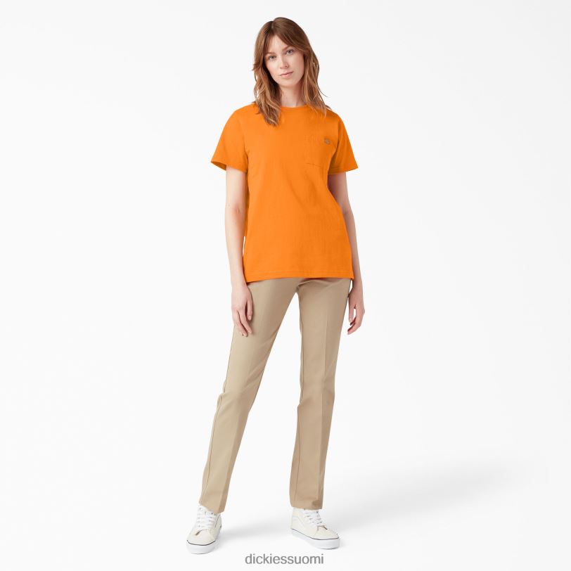 Dickies naiset lyhythihainen raskas t-paita oranssi (tai) vaatteet Z844X1962