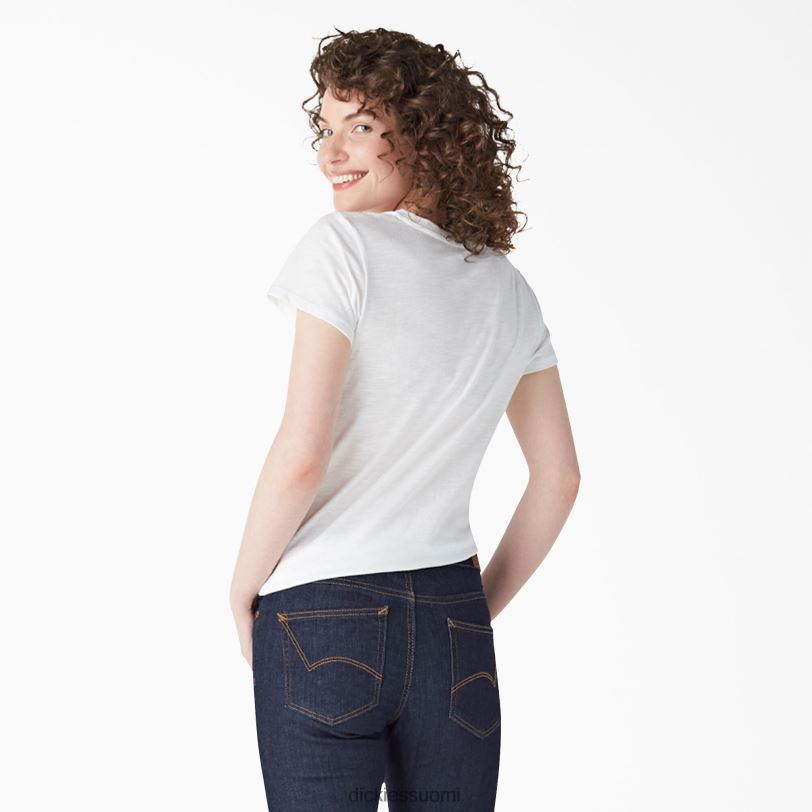 Dickies naiset lyhythihainen v-kaula-aukkoinen t-paita valkoinen (wh) vaatteet Z844X2068