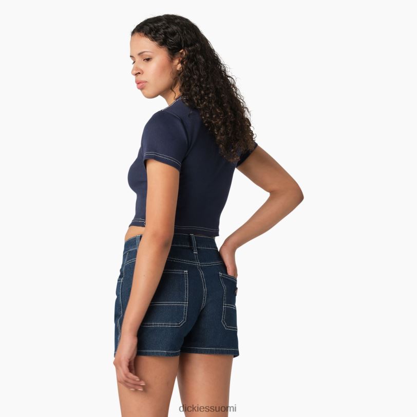 Dickies naiset perhosgrafiikka, leikattu vauvan t-paita muste laivasto (ik) vaatteet Z844X2136