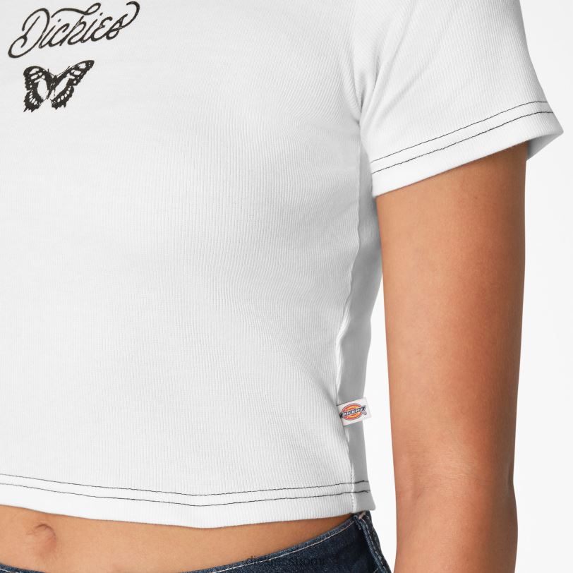 Dickies naiset perhosgrafiikka, leikattu vauvan t-paita valkoinen (wh) vaatteet Z844X2138