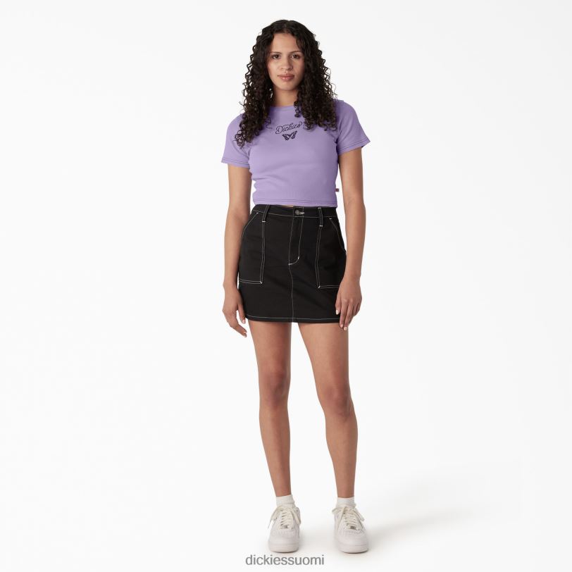 Dickies naiset perhosgrafiikka, leikattu vauvan t-paita violetti ruusu (ur2) vaatteet Z844X2137