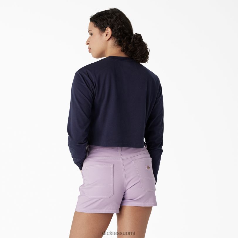 Dickies naiset perhosgrafiikka pitkähihainen lyhennetty t-paita muste laivasto (ik) vaatteet Z844X2126