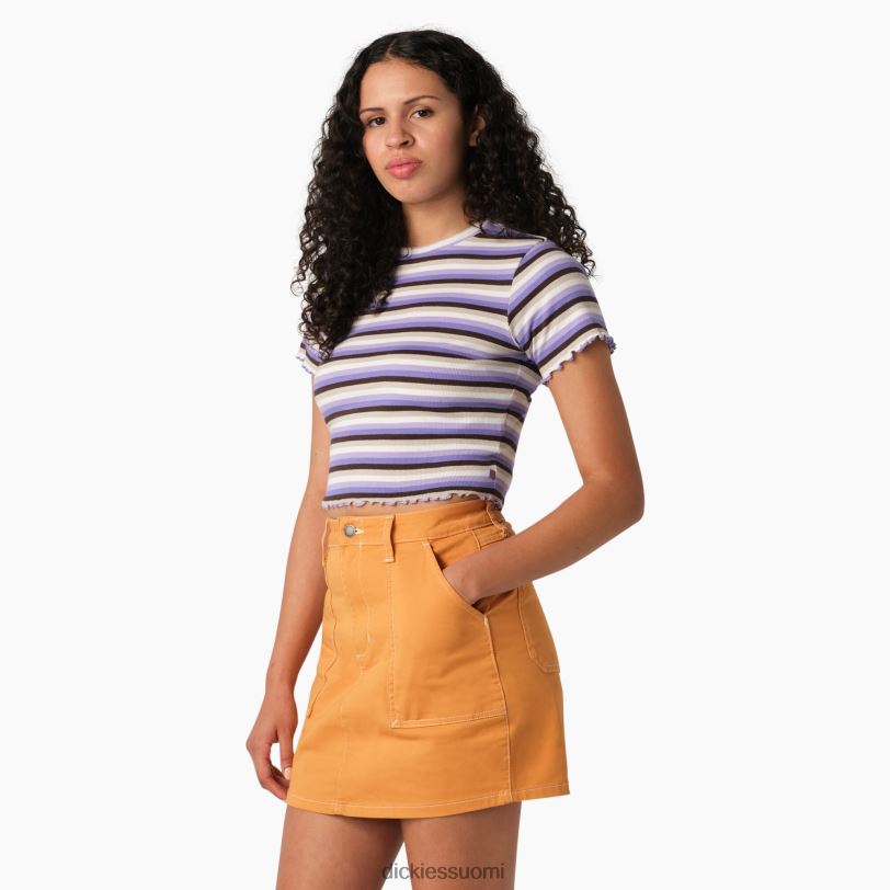 Dickies naiset raidallinen leikattu vauvan t-paita violetti ruusututkimusraita (pxs) vaatteet Z844X2078