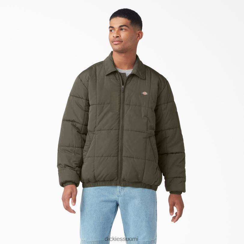 Dickies miehet Eisenhower-puffer-takki sotilaallinen vihreä (ml) vaatteet Z844X1069