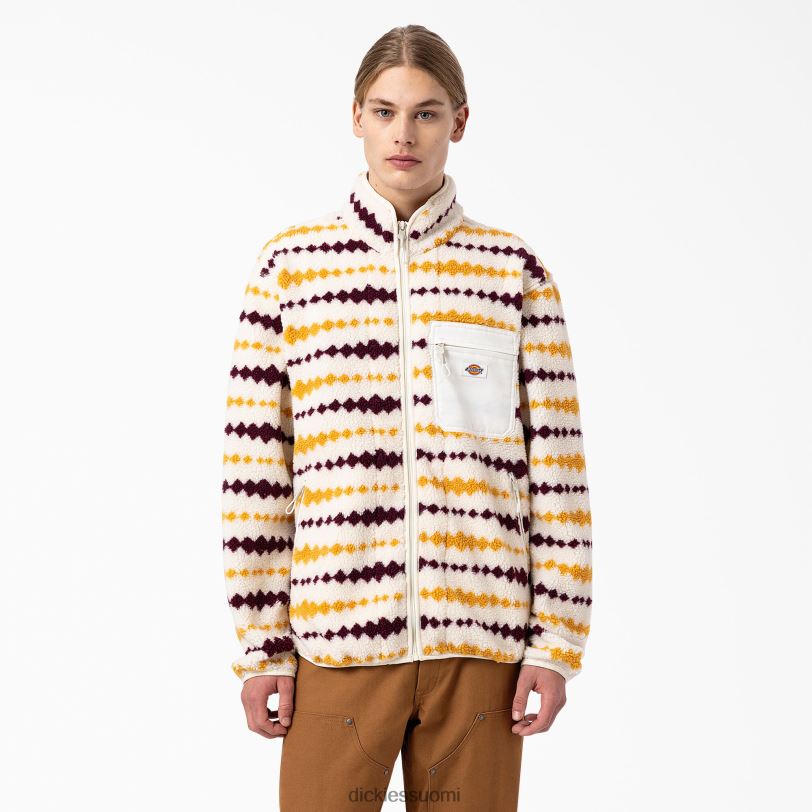 Dickies miehet falkvillen fleecetakki ekru/rypäle (esim.) vaatteet Z844X1165