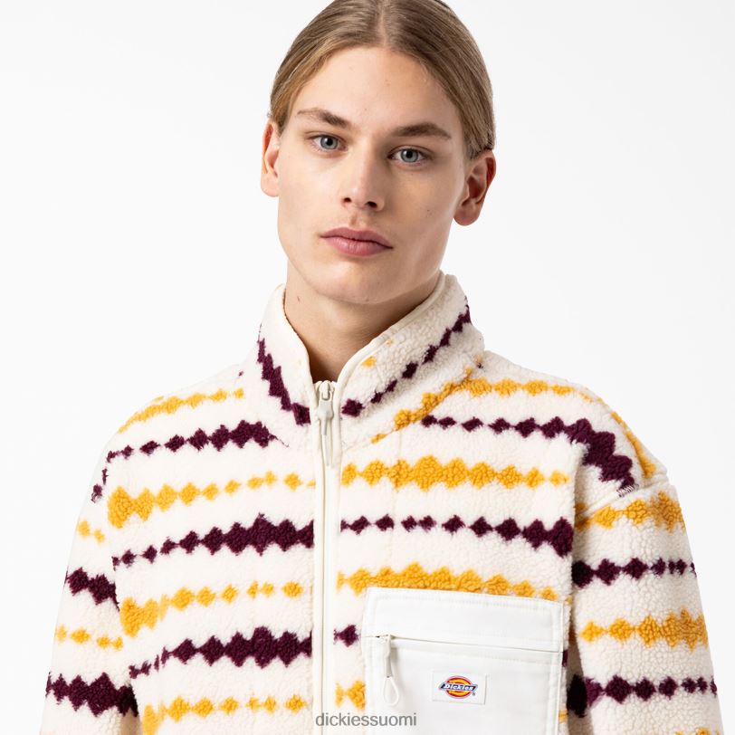 Dickies miehet falkvillen fleecetakki ekru/rypäle (esim.) vaatteet Z844X1165