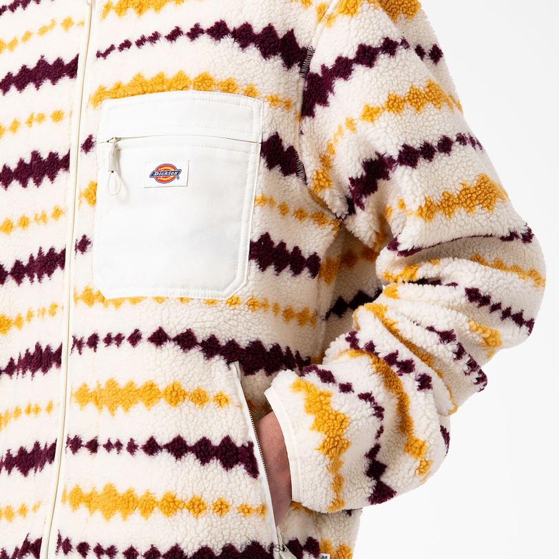 Dickies miehet falkvillen fleecetakki ekru/rypäle (esim.) vaatteet Z844X1165