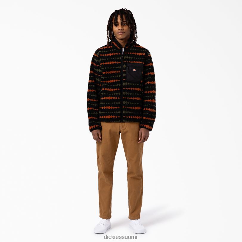 Dickies miehet falkvillen fleecetakki musta/sotilasvihreä (bmn) vaatteet Z844X1164