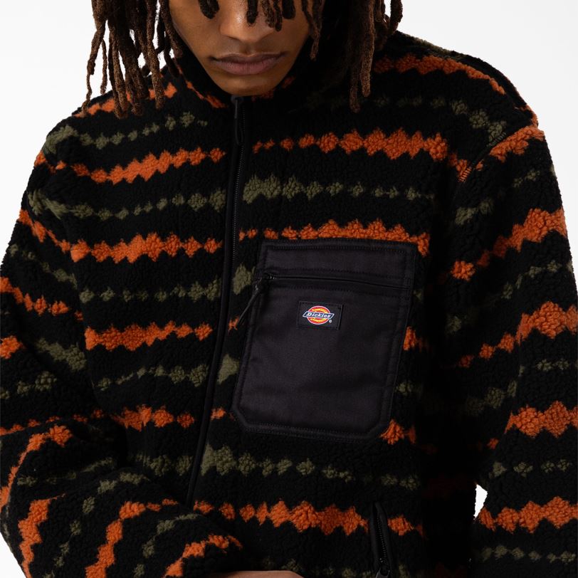 Dickies miehet falkvillen fleecetakki musta/sotilasvihreä (bmn) vaatteet Z844X1164