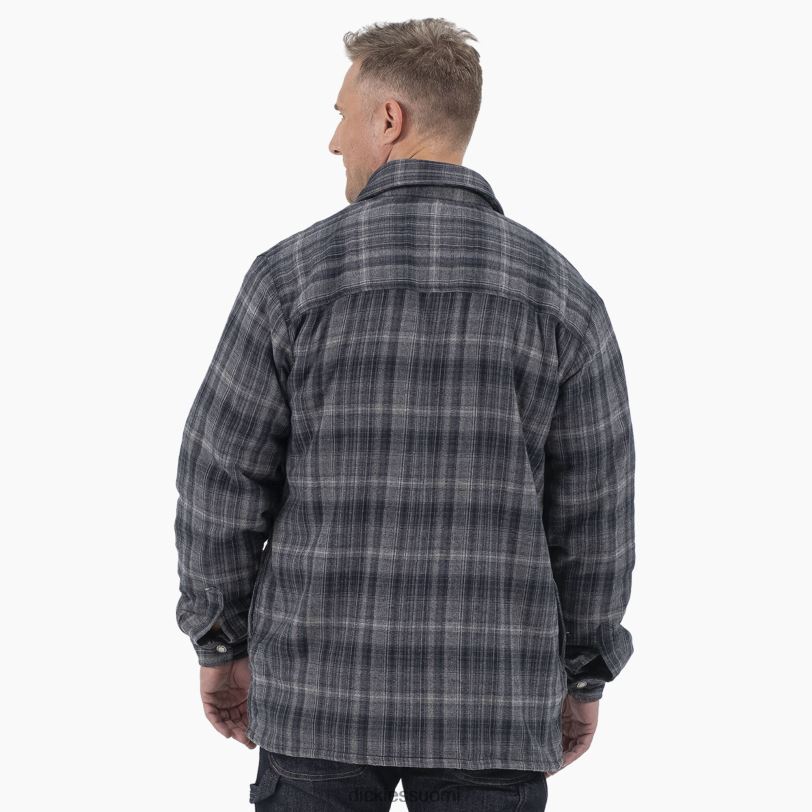 Dickies miehet korkeapintainen fleecevuorattu flanellipaita hiili/musta ombre-ruudullinen (a1t) vaatteet Z844X1076