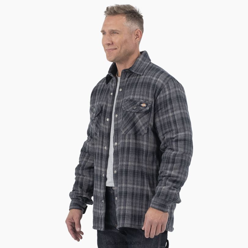Dickies miehet korkeapintainen fleecevuorattu flanellipaita hiili/musta ombre-ruudullinen (a1t) vaatteet Z844X1076