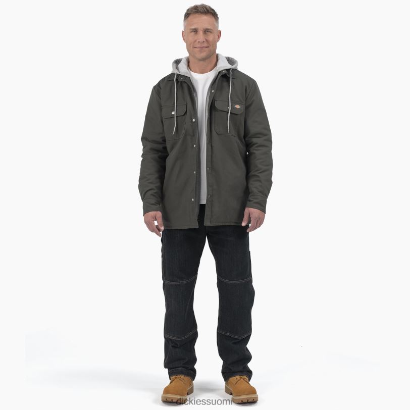Dickies miehet rento istuvuus icon hupullinen ankka tikattu paitatakki oliivinvihreä (og) vaatteet Z844X1054