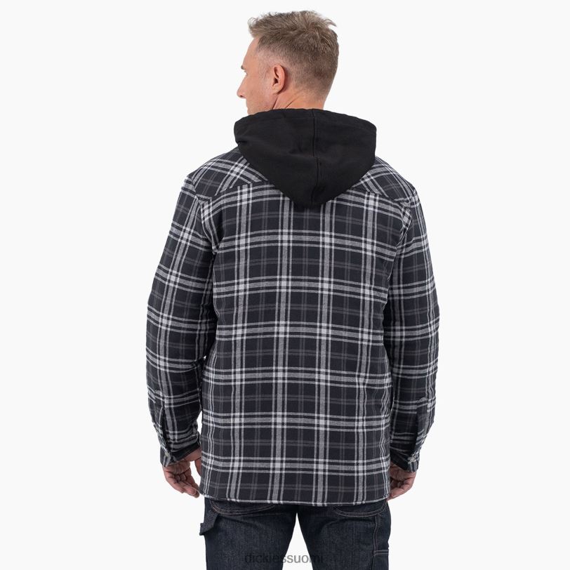 Dickies miehet rento istuvuus icon hupullinen tikattu flanellinettakki musta/hiilen ruudullinen (wbc) vaatteet Z844X1009