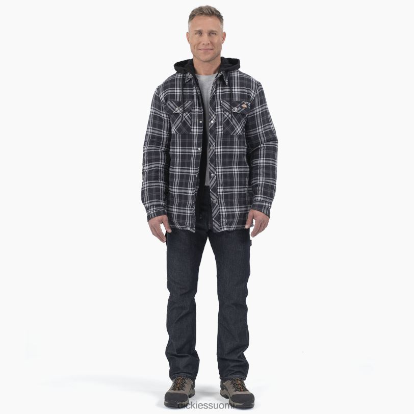 Dickies miehet rento istuvuus icon hupullinen tikattu flanellinettakki musta/hiilen ruudullinen (wbc) vaatteet Z844X1009