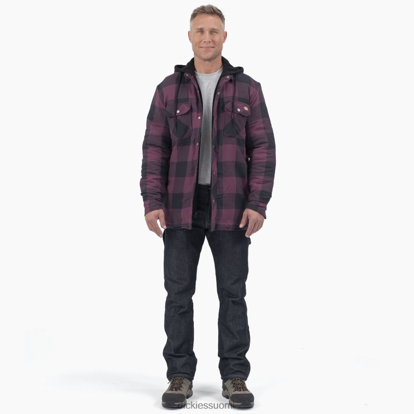 Dickies miehet rento istuvuus icon hupullinen tikattu flanellinettakki rypäleviini Buffalo Plaid (gpn) vaatteet Z844X1006