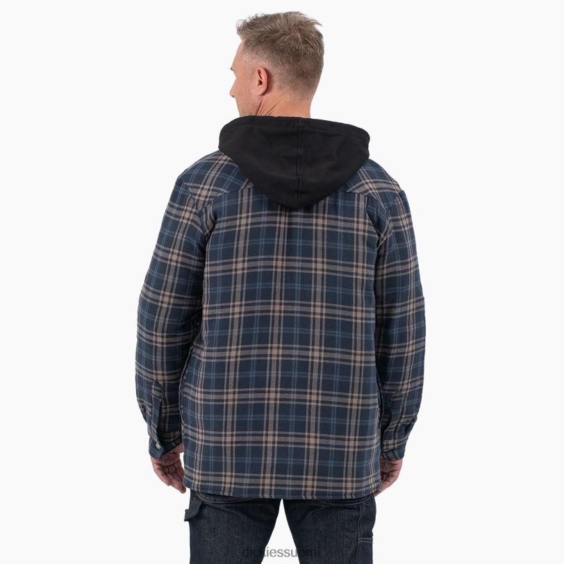 Dickies miehet rento istuvuus icon hupullinen tikattu flanellinettakki tumma laivastonsininen/sieni ruudullinen (dpm) vaatteet Z844X1004