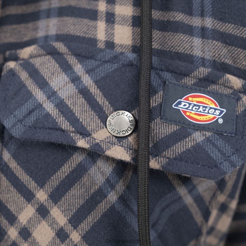 Dickies miehet rento istuvuus icon hupullinen tikattu flanellinettakki tumma laivastonsininen/sieni ruudullinen (dpm) vaatteet Z844X1004