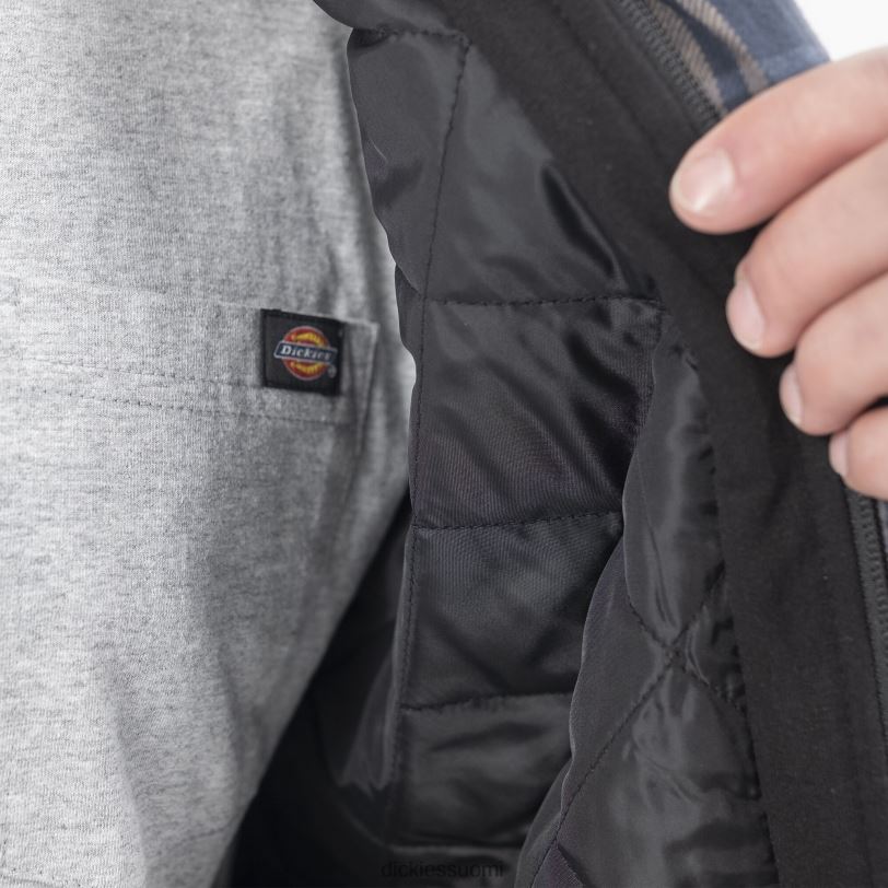 Dickies miehet rento istuvuus icon hupullinen tikattu flanellinettakki tumma laivastonsininen/sieni ruudullinen (dpm) vaatteet Z844X1004