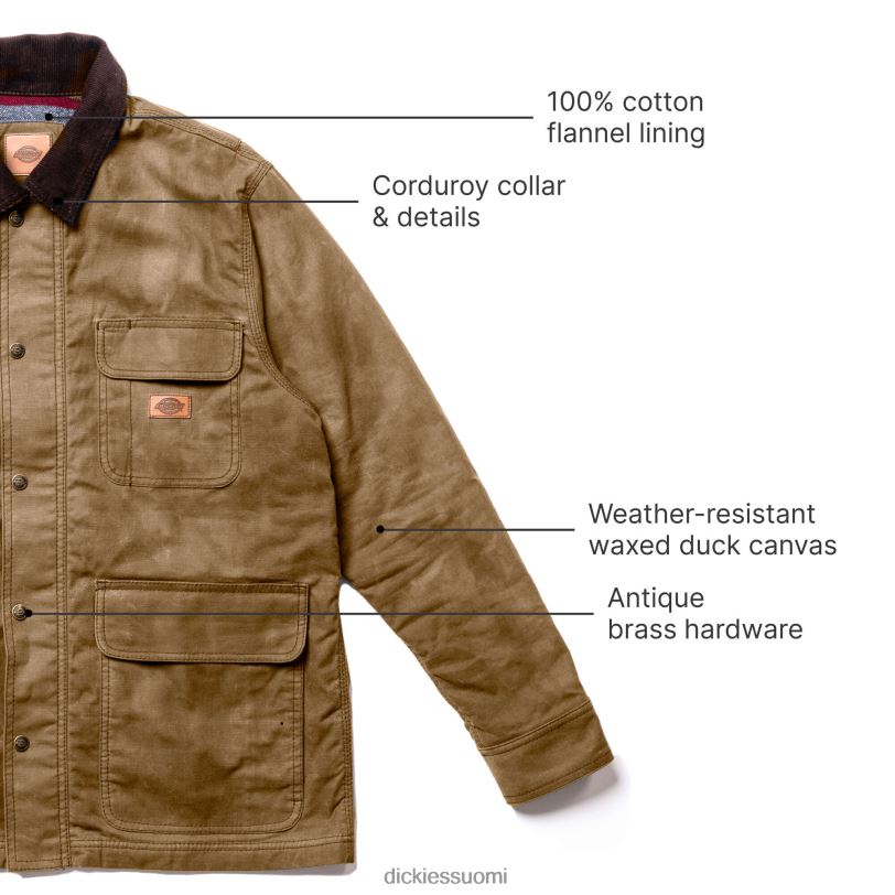 Dickies miehet vahattu kangastakki tammenterho (ac2) vaatteet Z844X1014