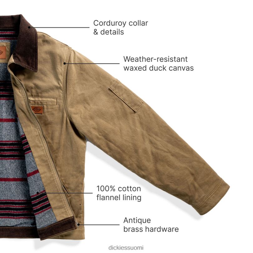 Dickies miehet vahattu kankainen eisenhower-takki tammenterho (ac2) vaatteet Z844X1186