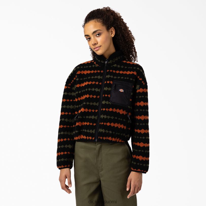 Dickies naiset falkvillen fleecetakki musta/sotilasvihreä (bmn) vaatteet Z844X2359