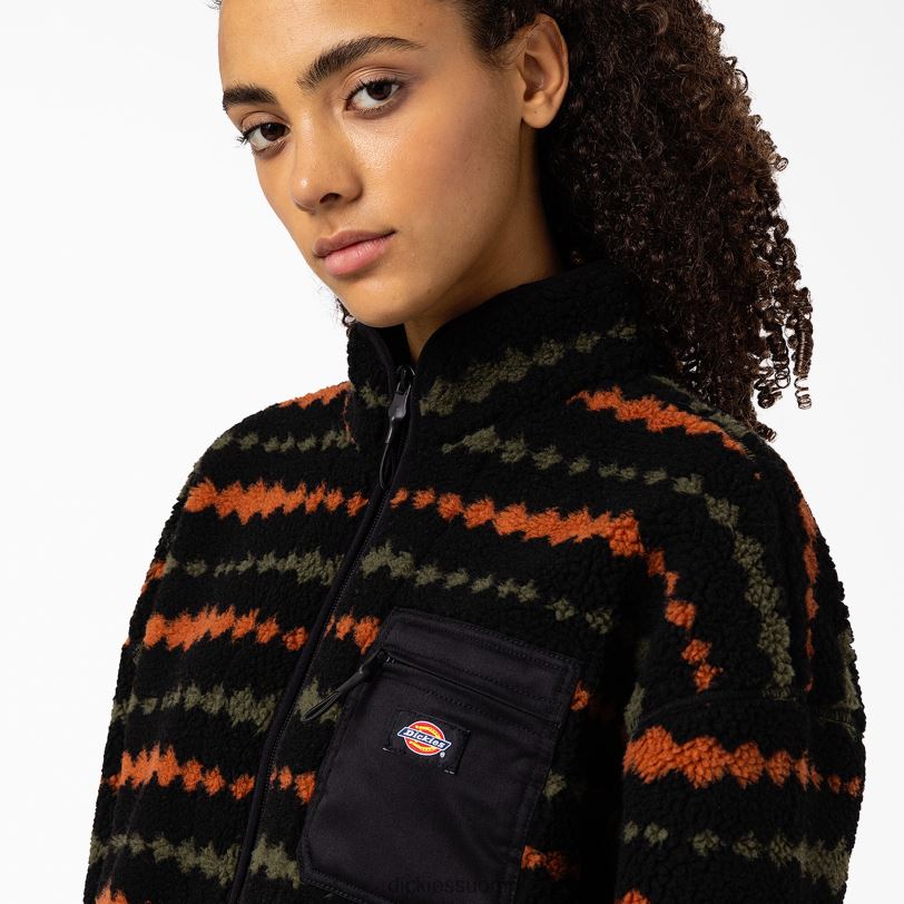 Dickies naiset falkvillen fleecetakki musta/sotilasvihreä (bmn) vaatteet Z844X2359