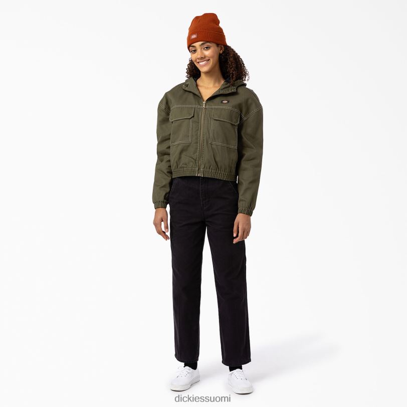 Dickies naiset sawyervillen takki sotilaallinen vihreä (ml) vaatteet Z844X2384